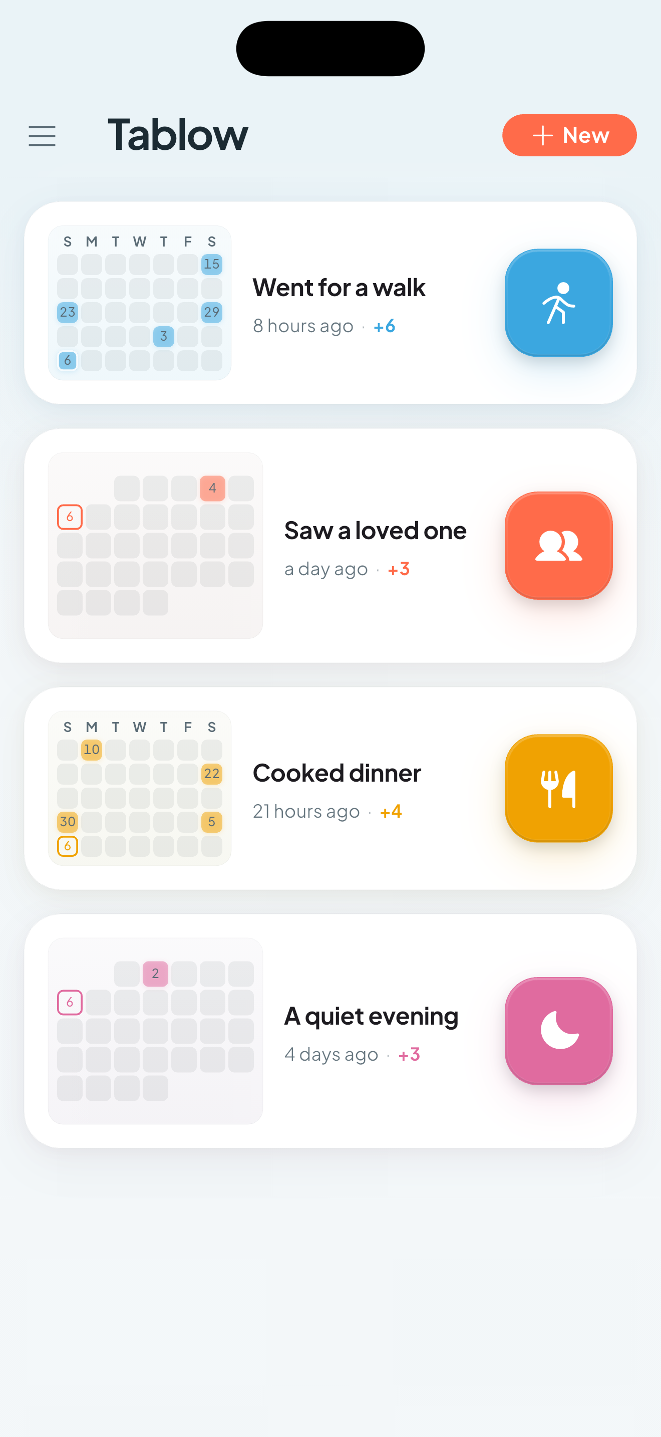 Tablow home screen